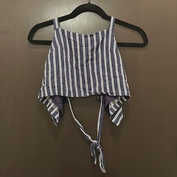 lottie moss Tops Open Back Navy And White Striped Poshmark